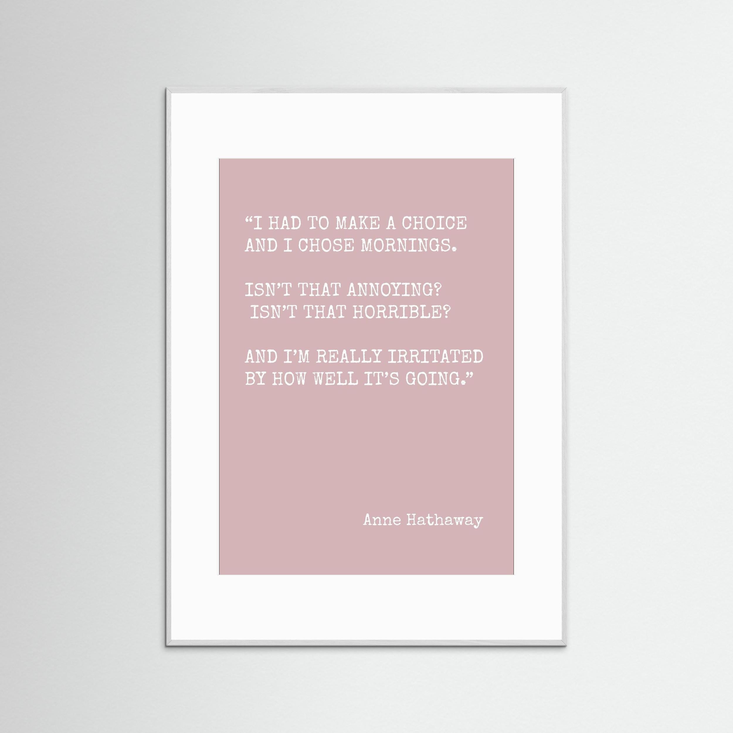 Anna Hathaway is Irritated - Blush - Framed