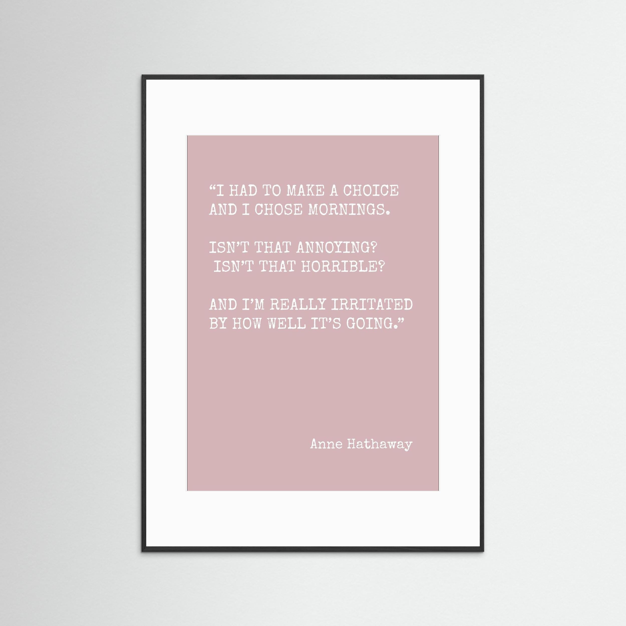 Anna Hathaway is Irritated - Blush - Framed