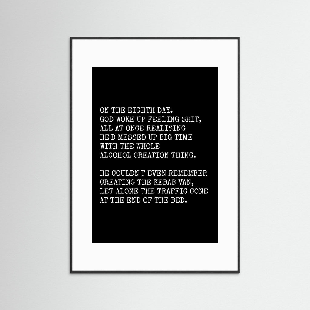 On The Eighth Day - Black - Framed