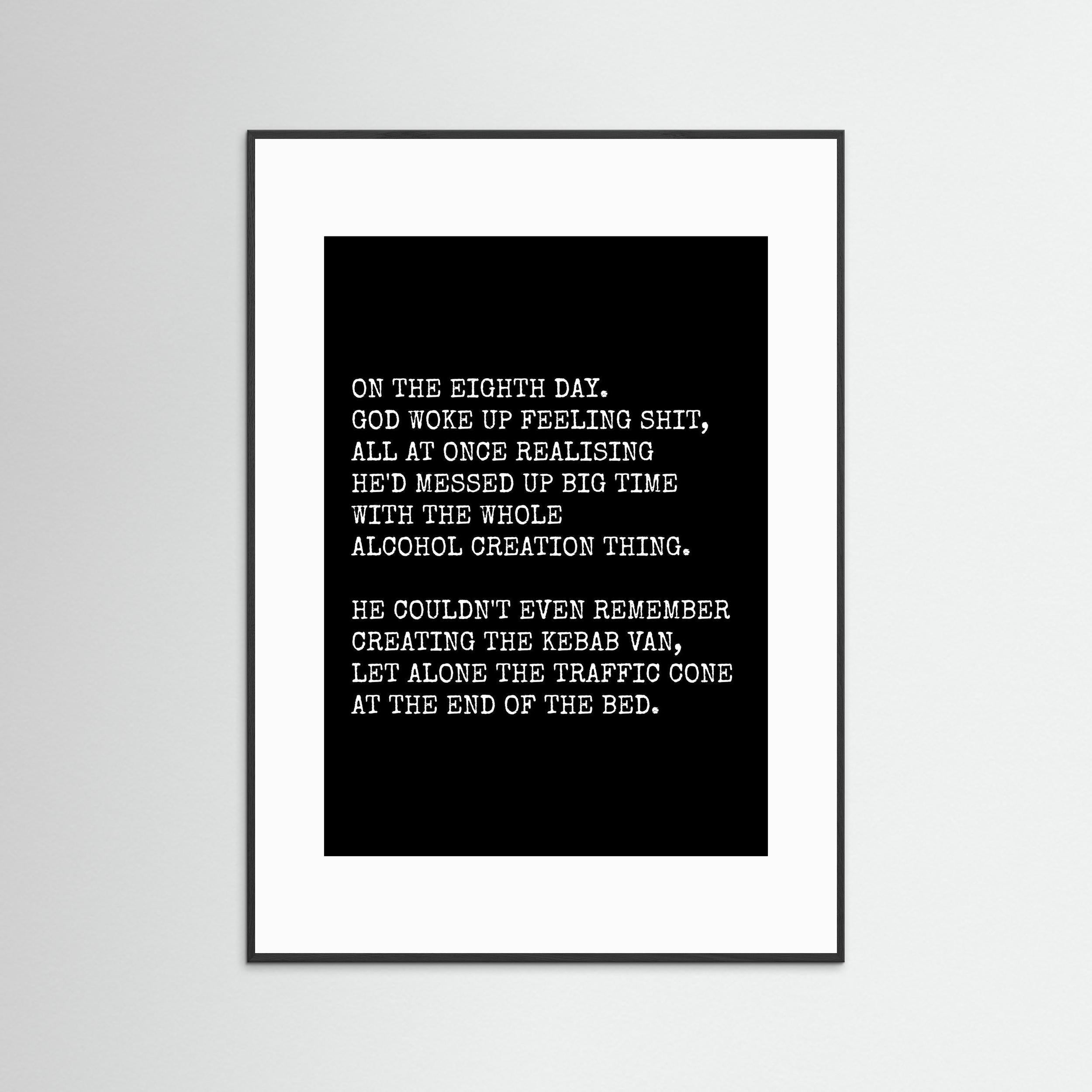 On The Eighth Day - Black - Framed