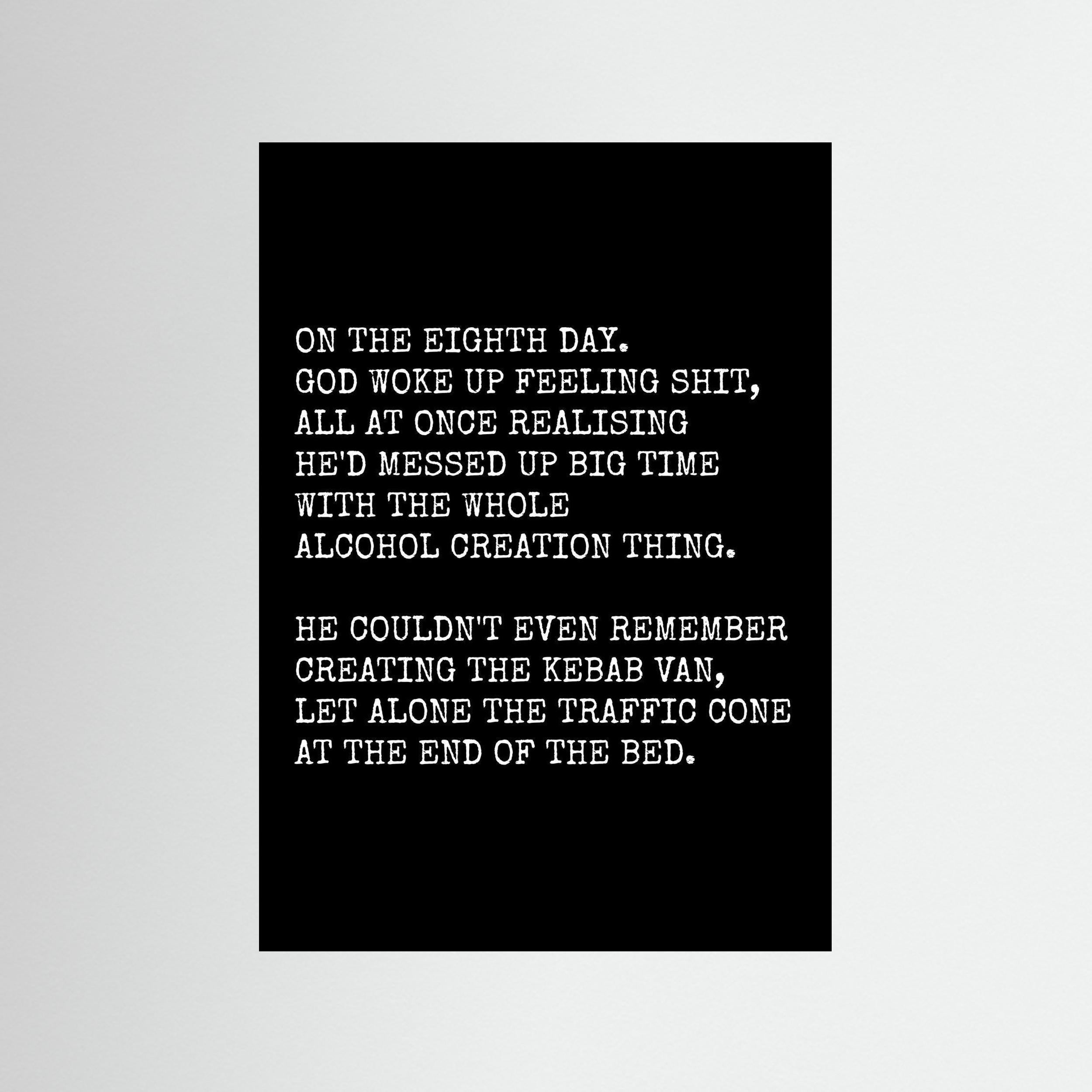 On The Eighth Day -Black - Print Only 