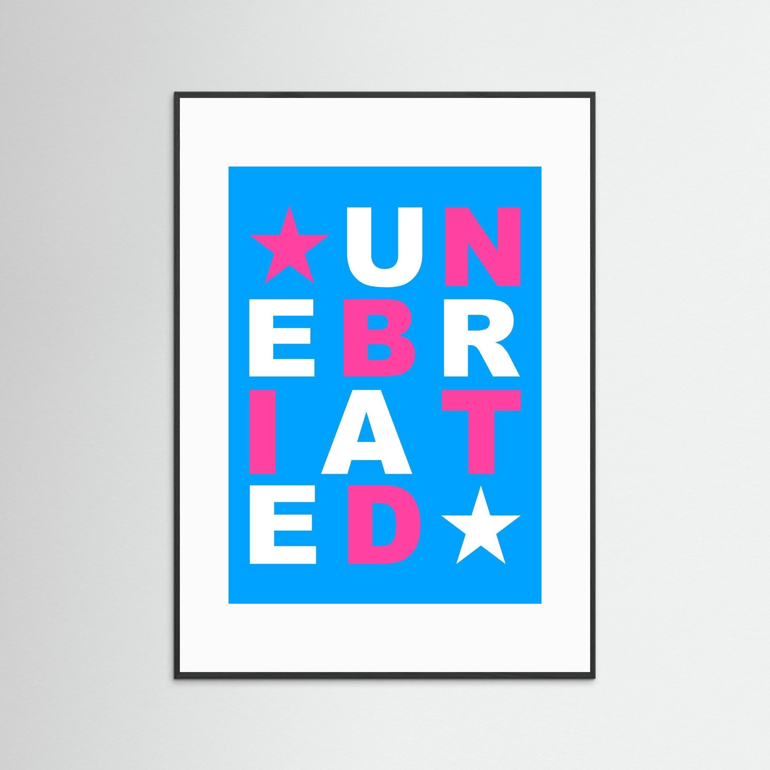 Unebriated - Blue Pink - Framed