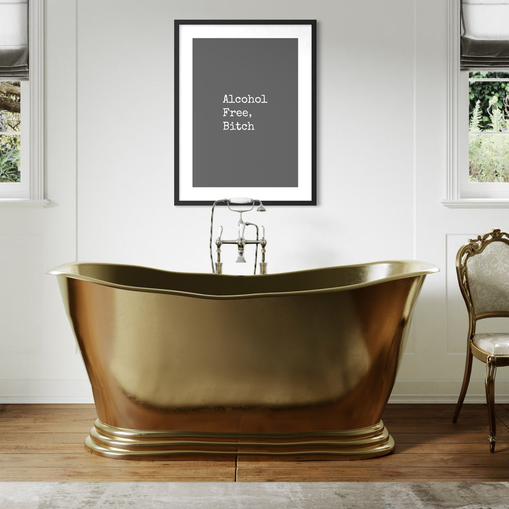 Alcohol Free, Bitch - Grey - Framed