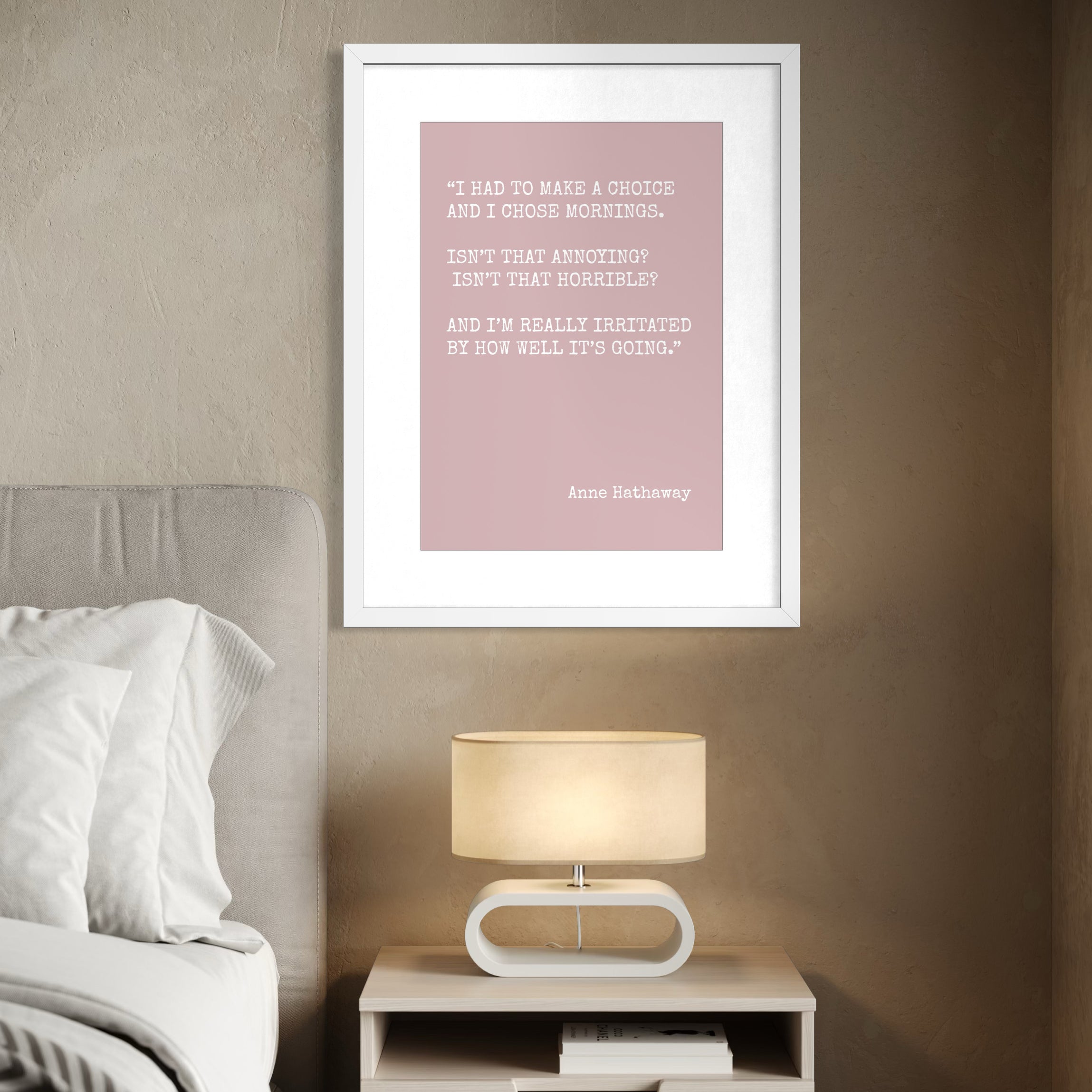 Anne Hathaway is Irritated - Blush - Framed