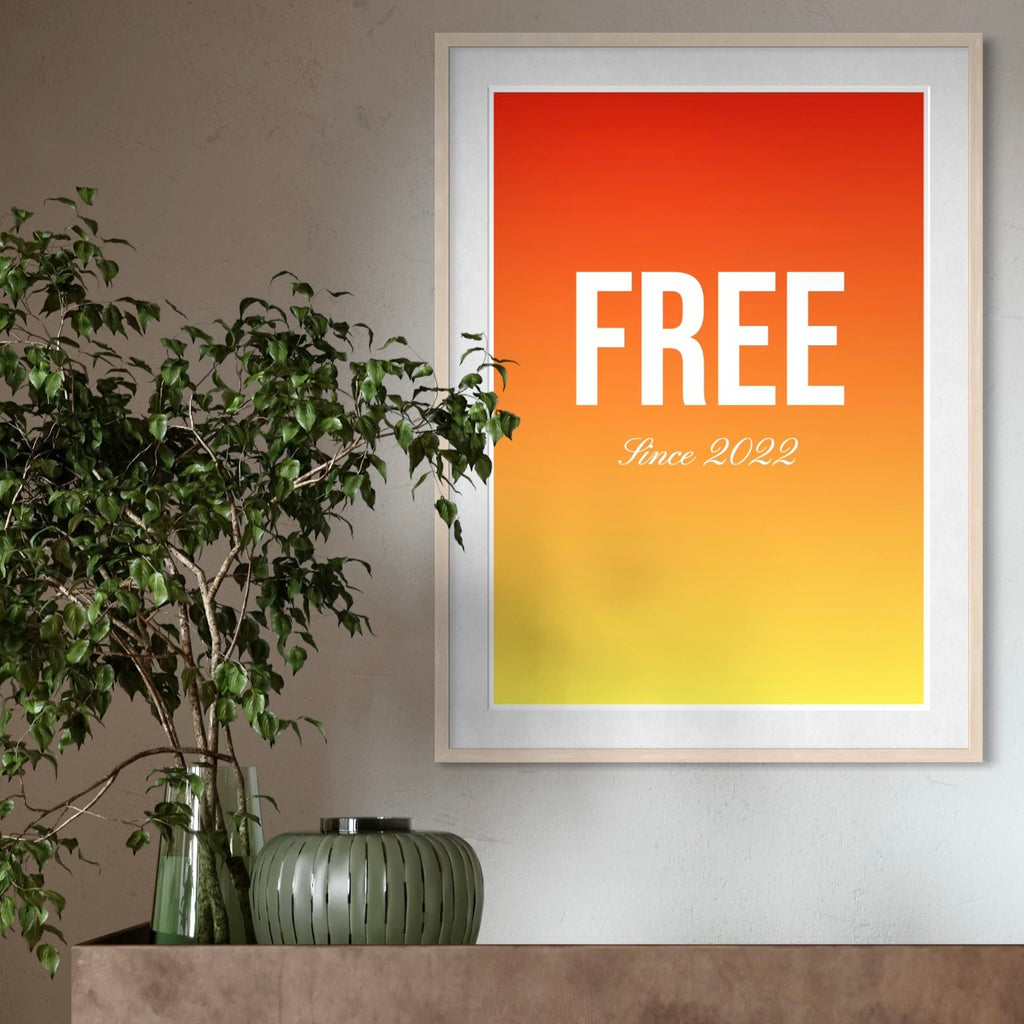 Free Since....   Custom  - Sunset - Framed