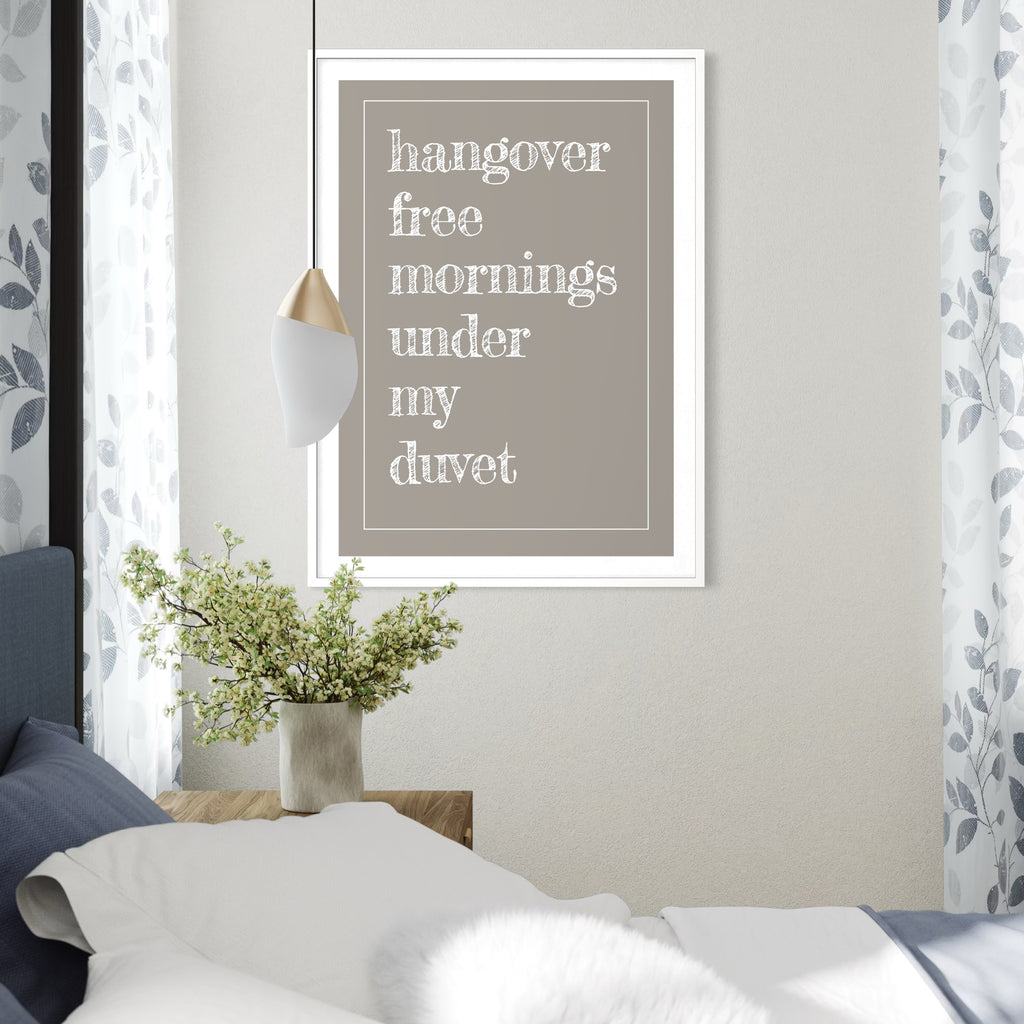 Hangover Free Mornings - Taupe - Framed