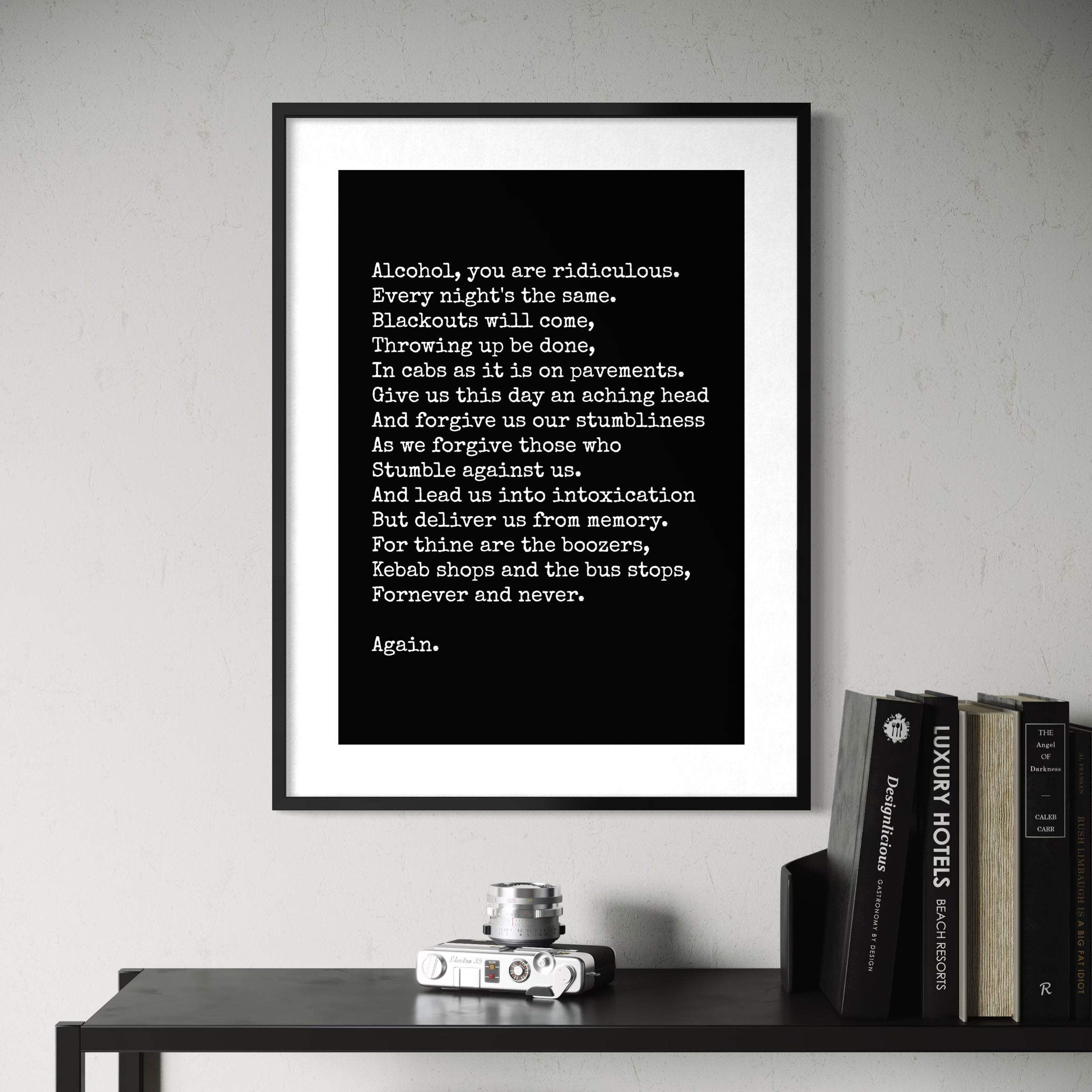 Landlords Prayer - Black - Framed