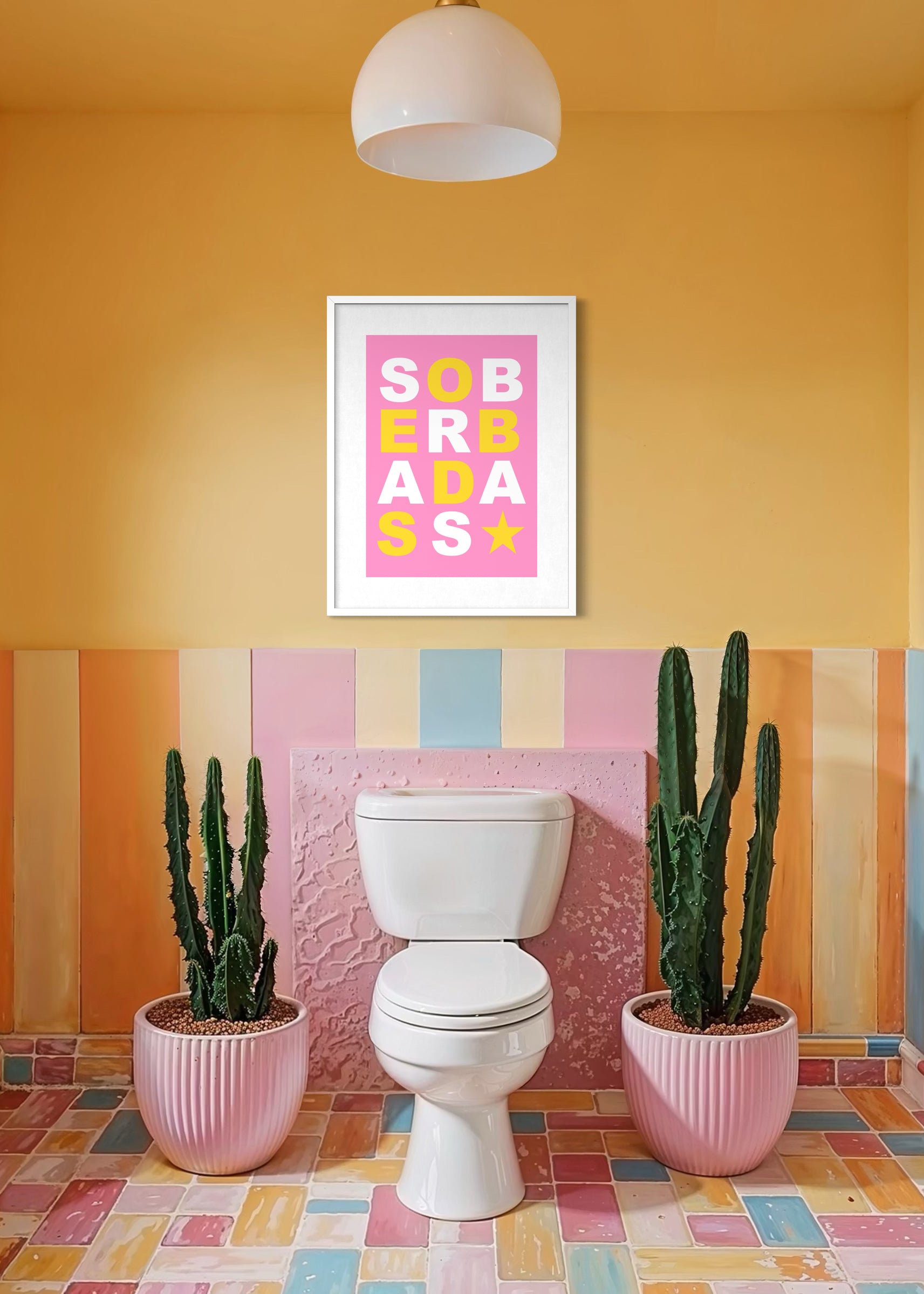 Sober Badass - Pink - Framed