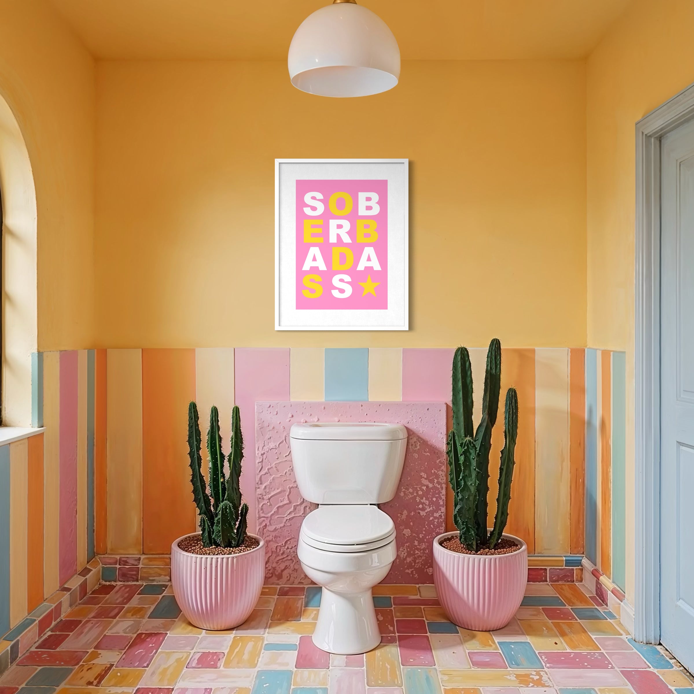 Sober Badass - Pink - Framed