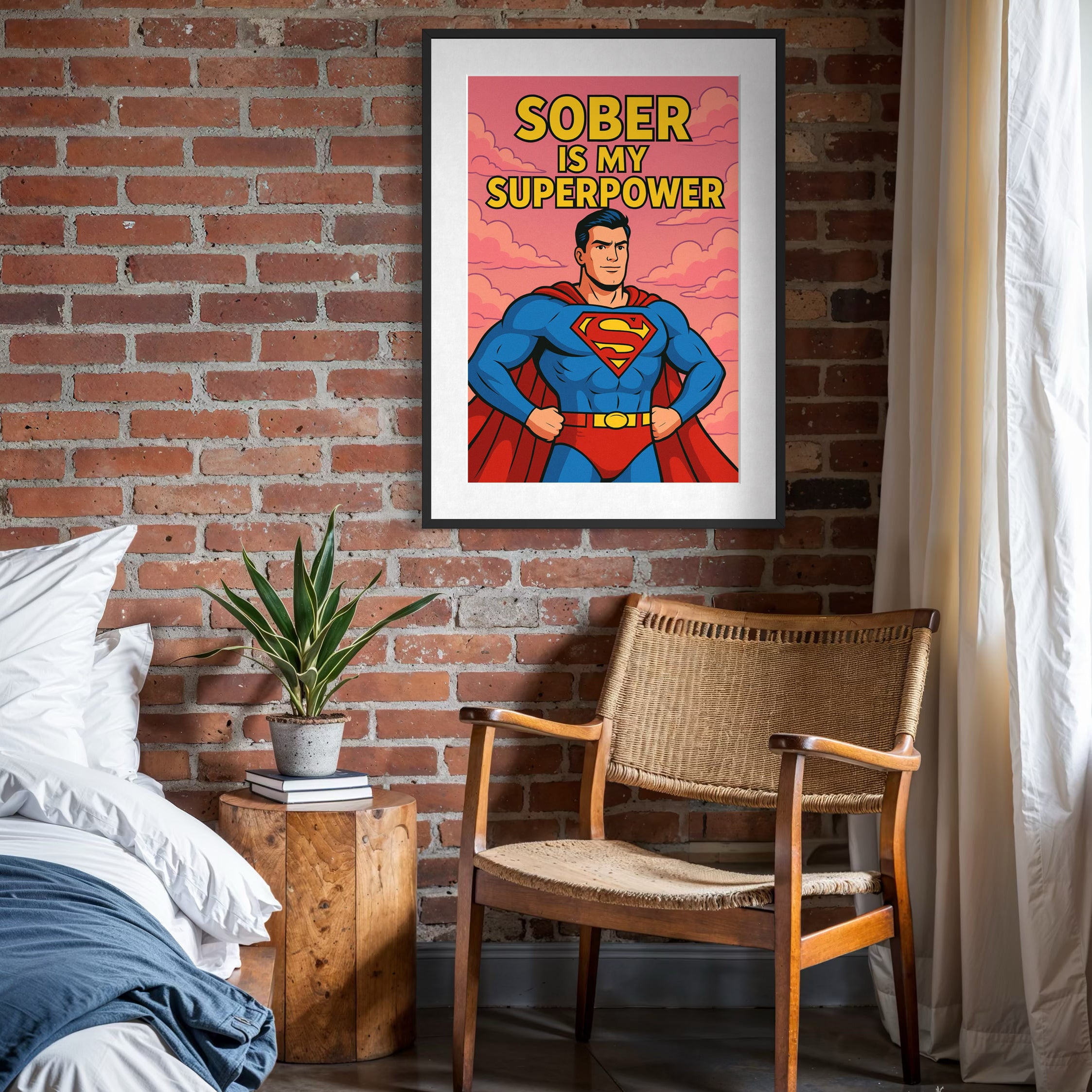 Sober Is My Super Power - Framed