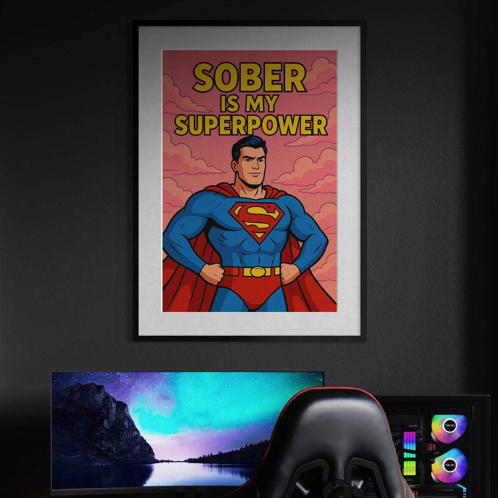 Sober Is My Super Power - Framed