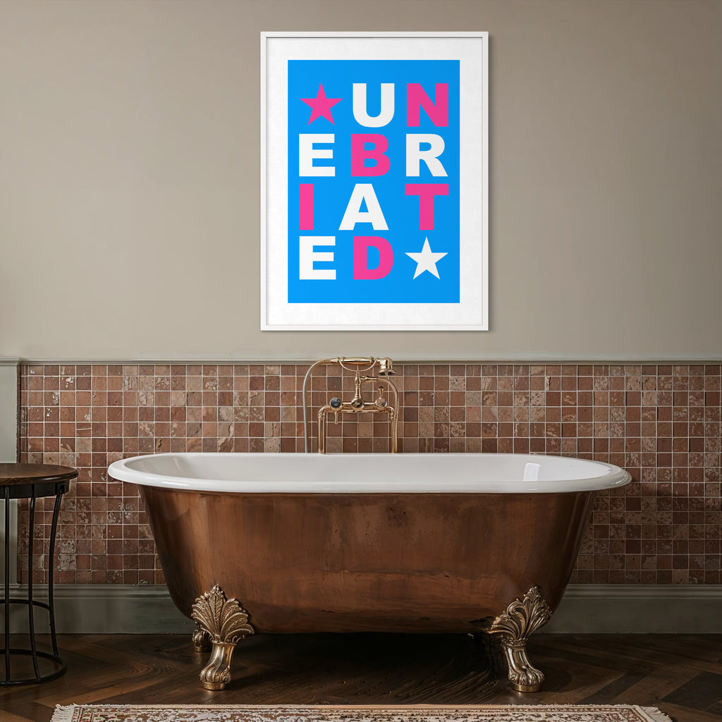 Unebriated - Blue Pink - Framed