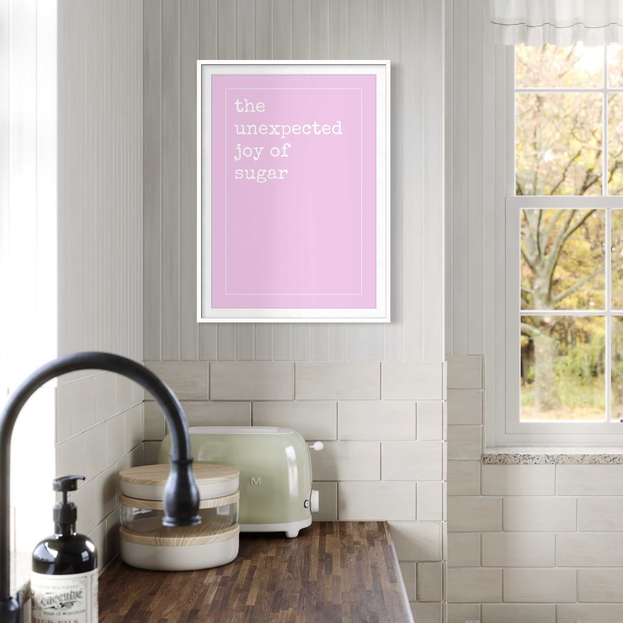 Unexpected Joy of Sugar - Pink - Framed