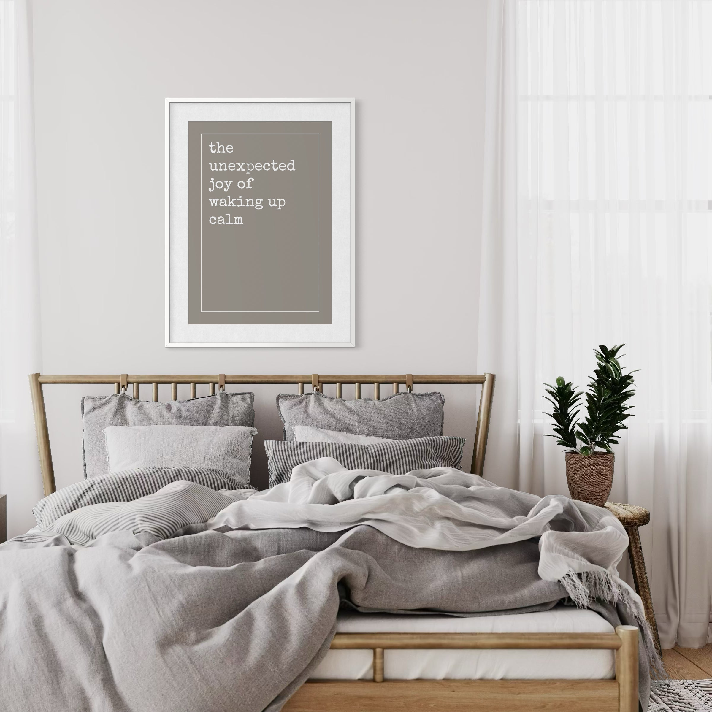 Unexpected Joy of Waking Up Calm - Framed