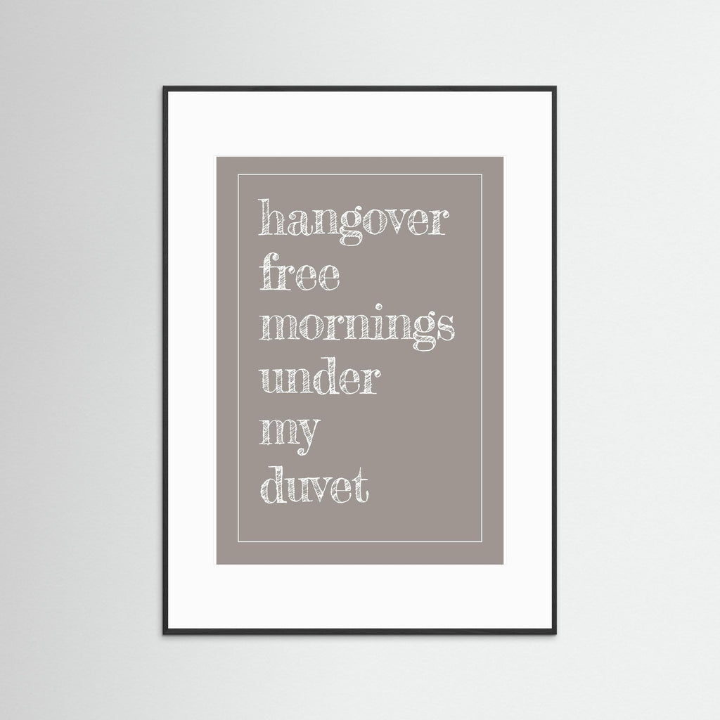 Hangover Free Mornings - Taupe - Framed