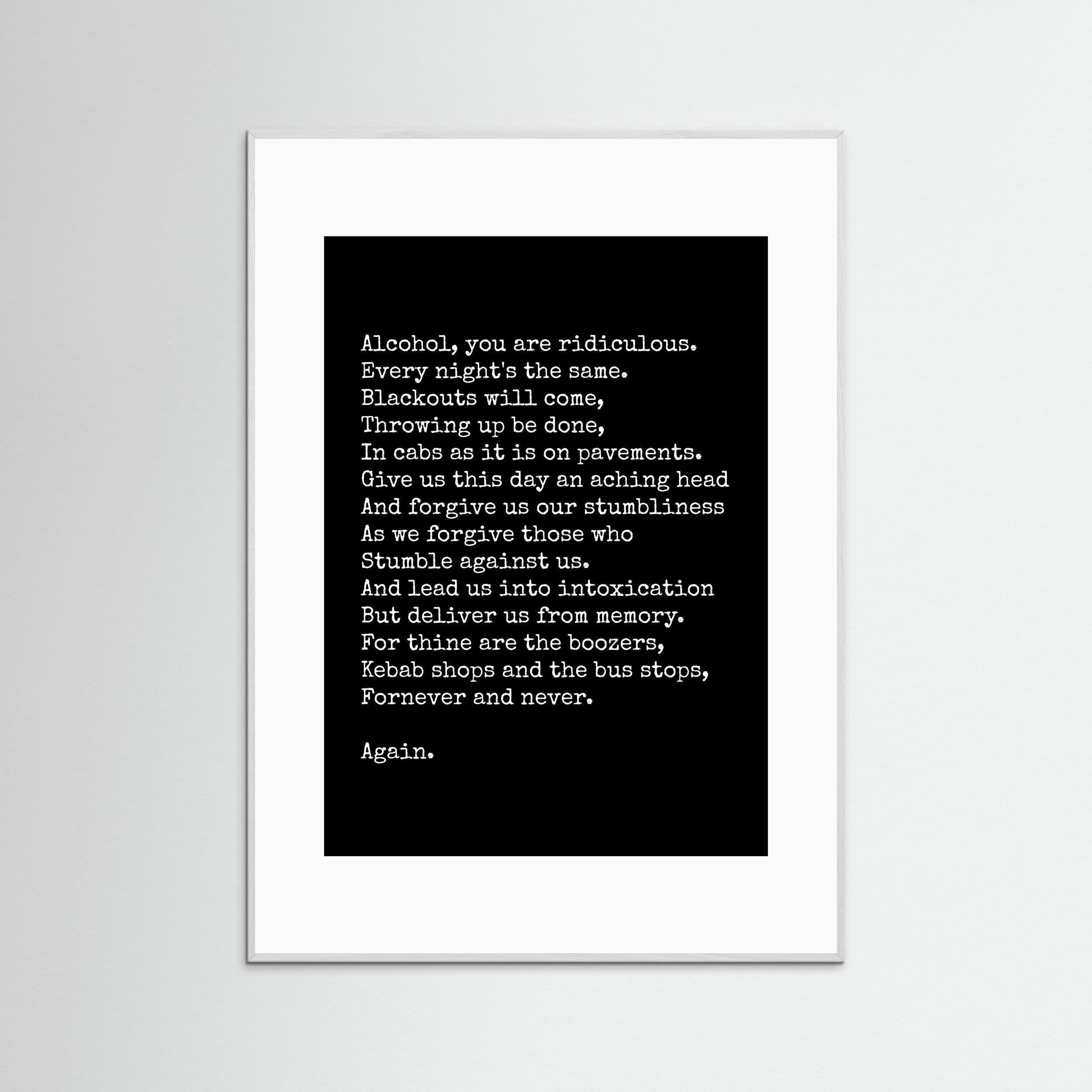 Landlords Prayer - Black - Framed