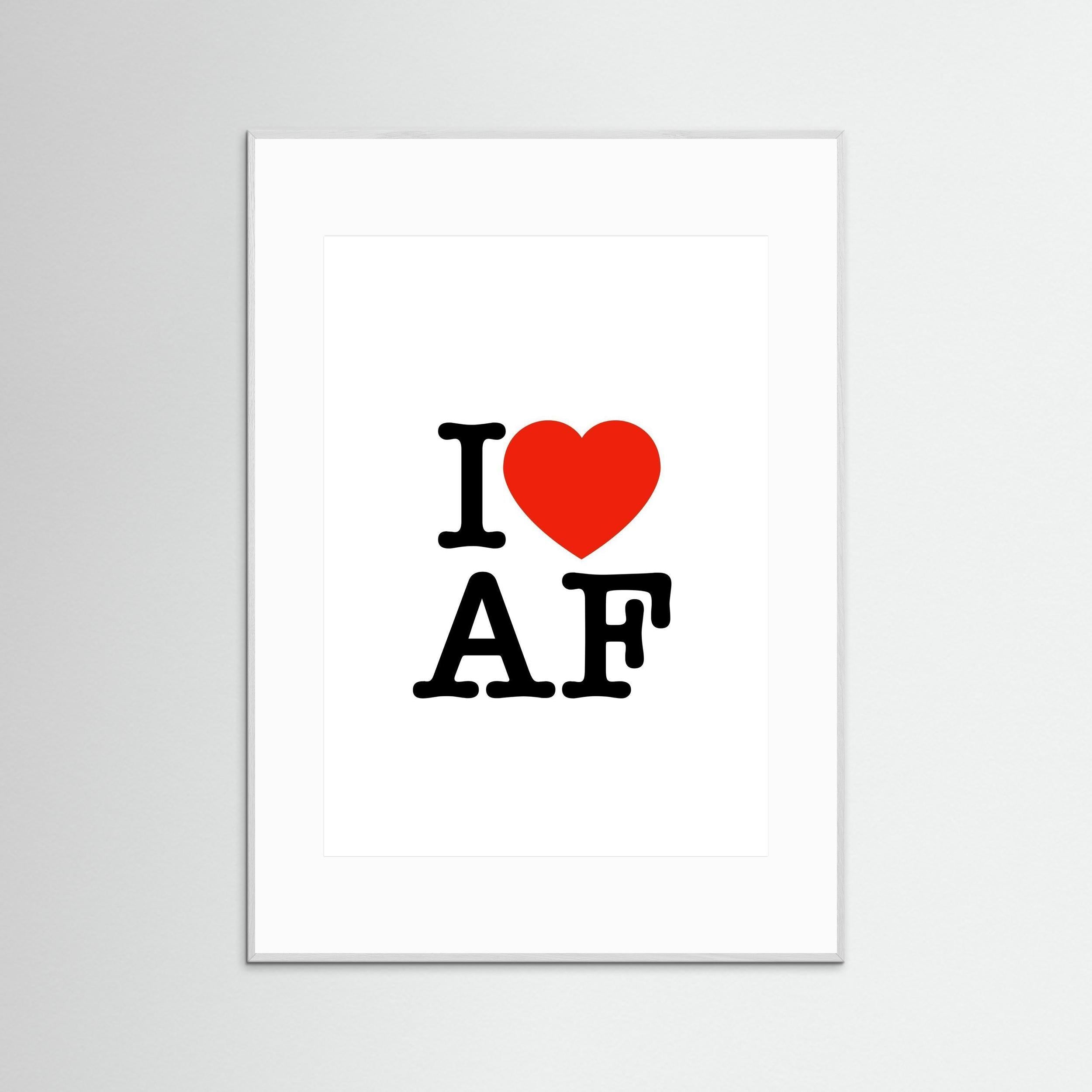 I Heart AF - White - Framed
