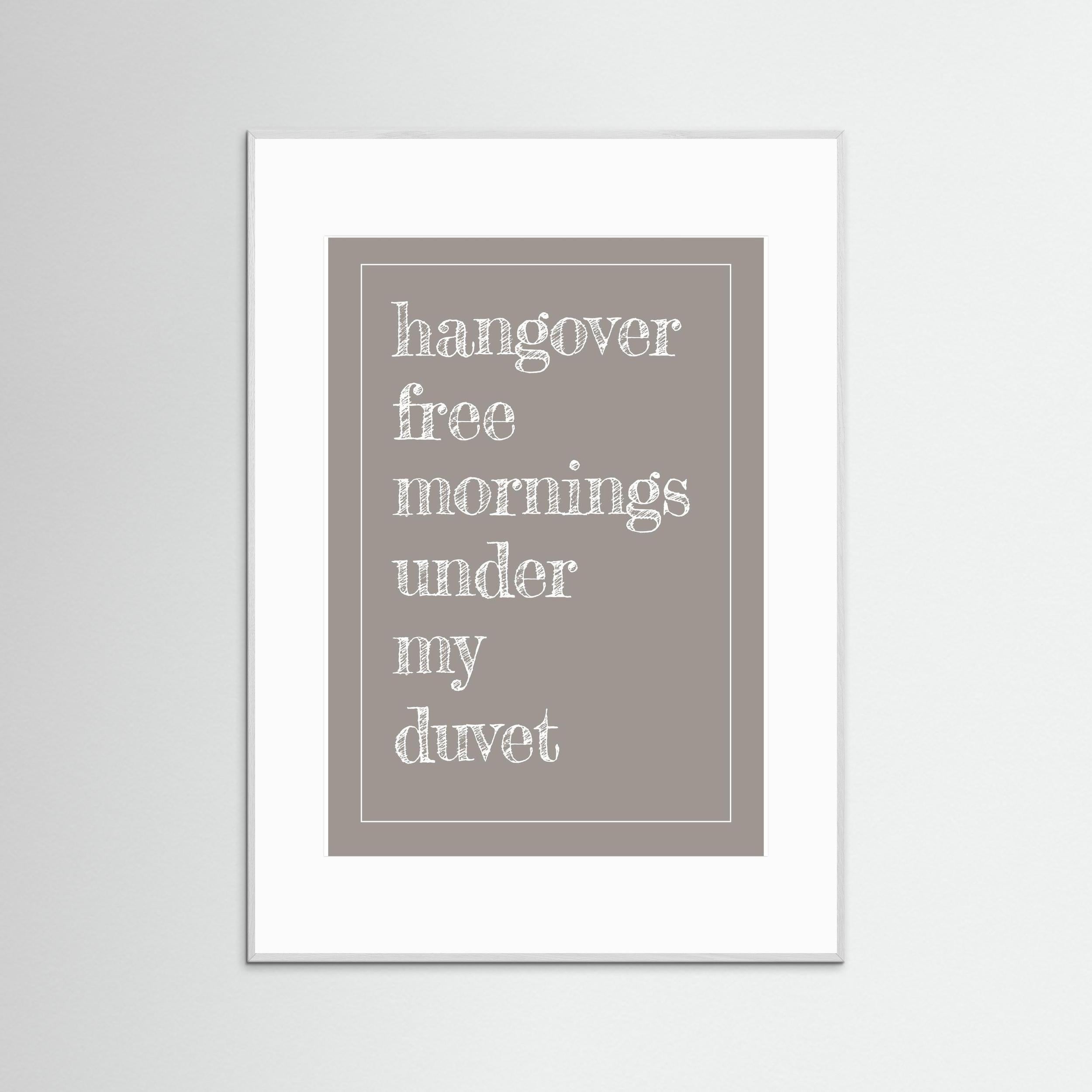 Hangover Free Mornings - Taupe - Framed